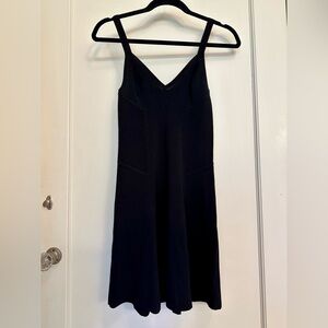 Theory Theysken’s Black Cocktail Mini Flare Dress